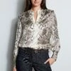Silk Burnout Python Shirt -ELIE TAHARI Sales ETR34130 BOABURNOUT E802P203 INDIGO 2front 980