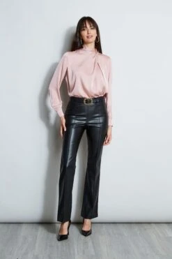 Draped Neck Silk Shirt -ELIE TAHARI Sales ETR34136 CINDER E80AM203 BLACK 1Hero 262