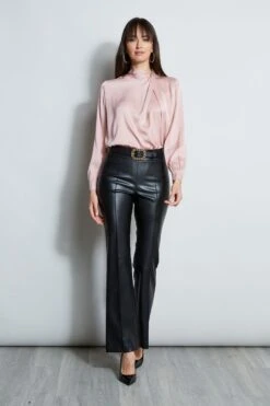 Draped Neck Silk Shirt -ELIE TAHARI Sales ETR34136 CINDER E80AM203 BLACK 1Hero 267