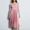 Square Neck Pleated Midi Dress -ELIE TAHARI Sales ETR34137 CINDER 1Hero 1869