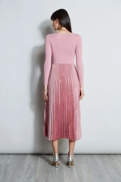 Square Neck Pleated Midi Dress -ELIE TAHARI Sales ETR34137 CINDER 3BACK 2397