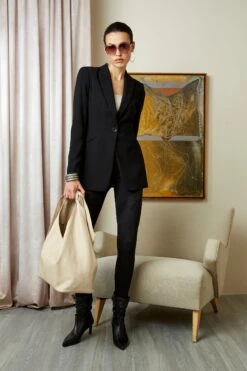 Elie Tahari Madison Single Button Blazer -ELIE TAHARI Sales EU88711U JACKET BLACK 803