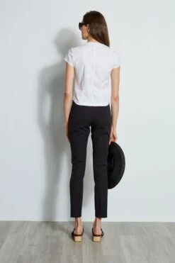 Elie Tahari Stretch Poplin Corset Shirt -ELIE TAHARI Sales EU8M020U BLACK E3017503 WHITE 3back 1490 WR