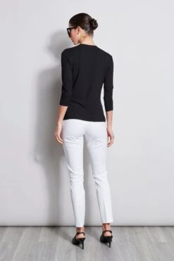 Elie Tahari Ring Detail Knit -ELIE TAHARI Sales EU8M020U White E256X513 Black 3BACK 2794