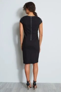 Elie Tahari Knit Vegan Dress 7 Elie Tahari Knit Vegan Dress -ELIE TAHARI Sales KNITVEGANDRESS E802W602 BLACK 3back 1576