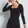 Long Sleeve Square Neck Knit 1 Long Sleeve Square Neck Knit -ELIE TAHARI Sales PERFORATEDMIDISKRT E8148302 BLACK 1HERO 2525 511d9ea4 19de 4684 a21e 0e404ef4c7c7