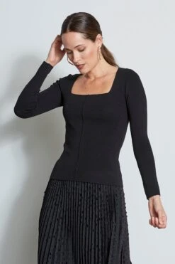 Long Sleeve Square Neck Knit