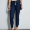 Tahari Skinny Button Denim Jeans -ELIE TAHARI Sales TC1914381 NIGHTSKYWASH 4STYLING 1188