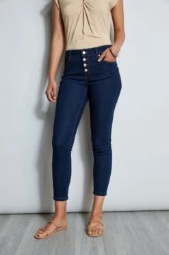 Tahari Skinny Button Denim Jeans -ELIE TAHARI Sales TC1914381 NIGHTSKYWASH 4STYLING 1192