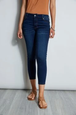 Tahari Mid-Rise Stretch Denim Ankle Jeans -ELIE TAHARI Sales TC19C1475 FRENCHMENWASH 2front 1810