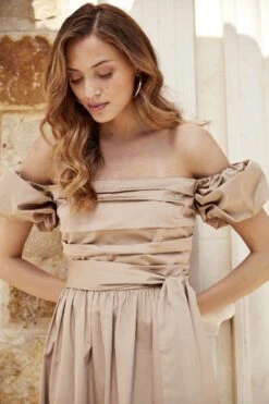 Elie Tahari Topaz Off Shoulder Midi Dress -ELIE TAHARI Sales Topaz Dress 00261