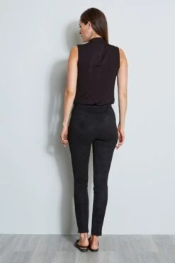 Elie Tahari Vegan Suede Legging -ELIE TAHARI Sales VEGANSUEDELEGGING E8013212 BLACK 3BACK 1711