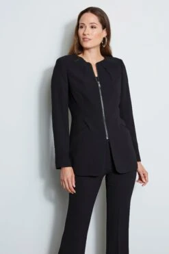 Elie Tahari Zip Front Blazer